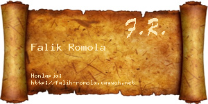 Falik Romola névjegykártya